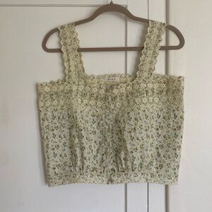 DÔEN Floral Eyelet Tank